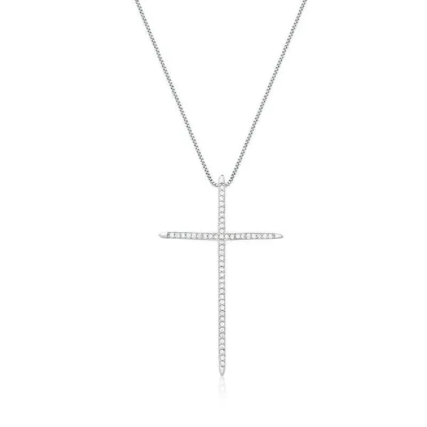 COLAR PINGENTE DE CRUCIFIXO CRAVEJADO